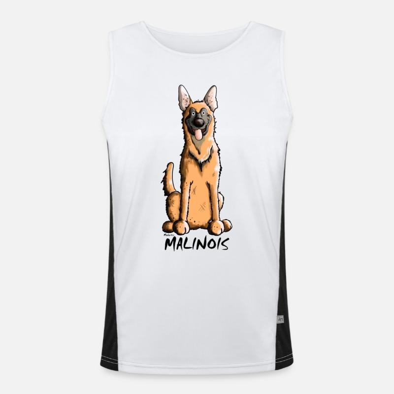Funny Malinois - Belgian Shepherd Dog Men's Functional Contrast Tank Top 
