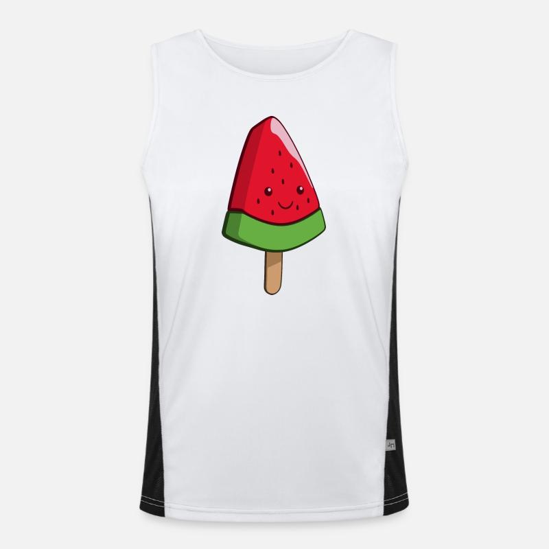 Glace à la pastèque Art sur un bâton Débardeur respirant contrasté Homme 