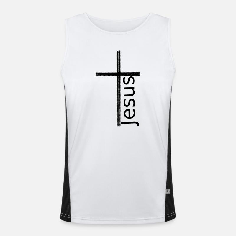 Jesus Christ Cross Easter Men's Functional Contrast Tank Top 