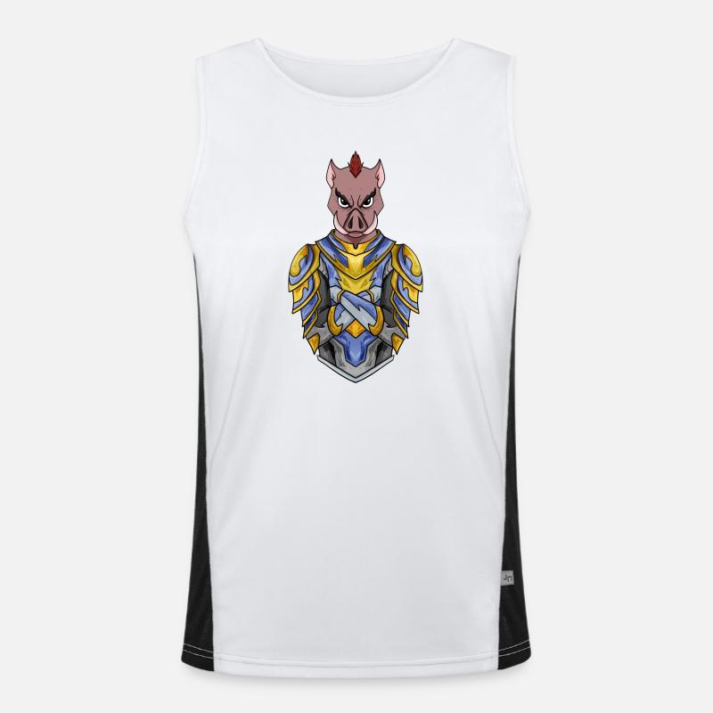 Ritter Wildschein cool pig - Men's Functional Contrast Tank Top  - white/black