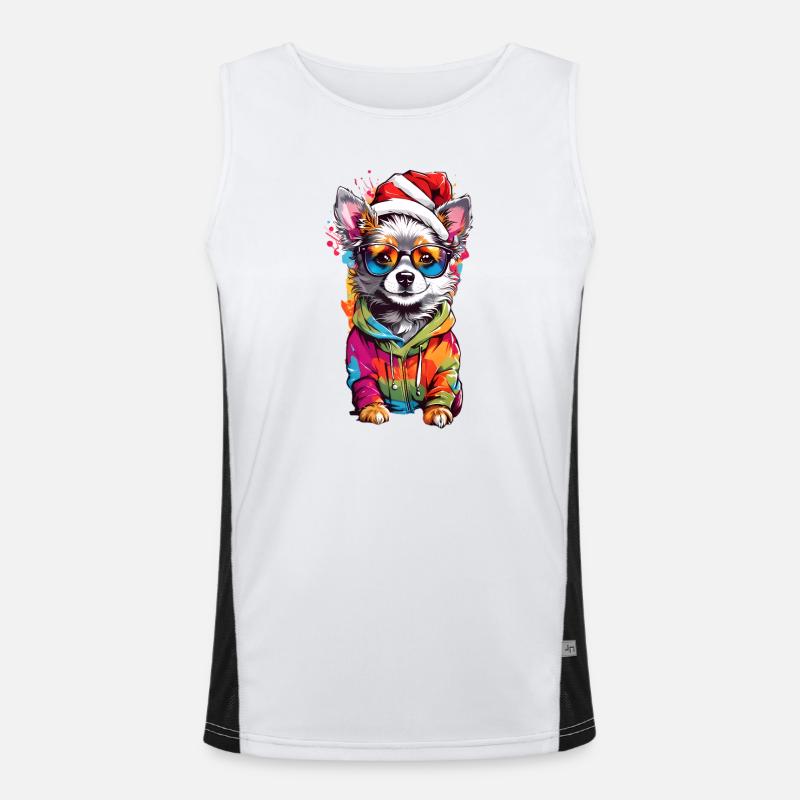 Süßer Hund Funktionelles Kontrast-Tank Top für Männer 