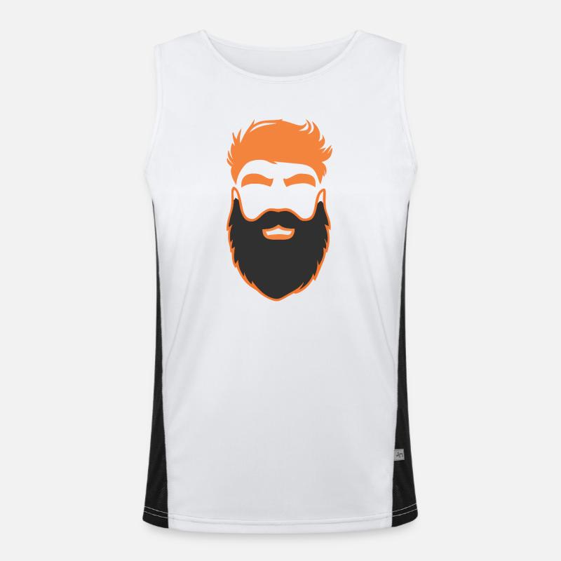 Nerd Beard Men With Beards - Men's Functional Contrast Tank Top  - white/black