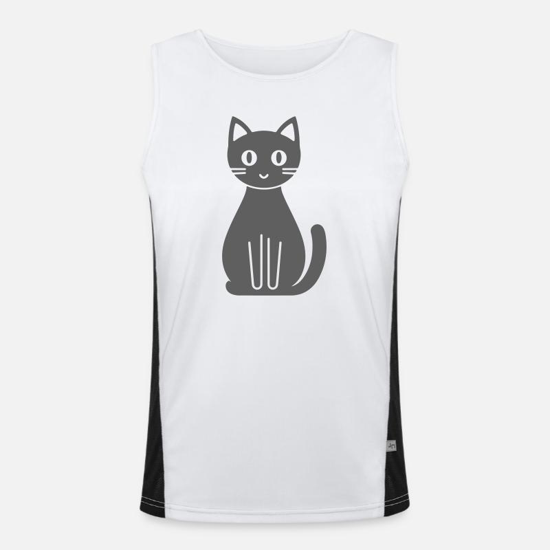Cat Comic - Men's Functional Contrast Tank Top  - white/black