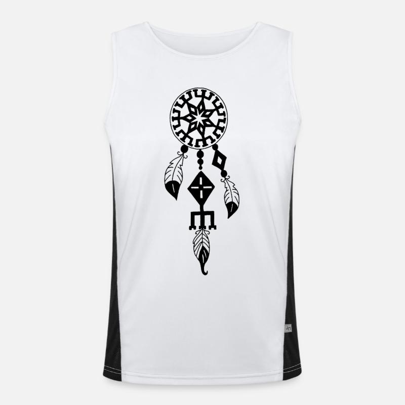 Black Dreamcatcher Men's Functional Contrast Tank Top 