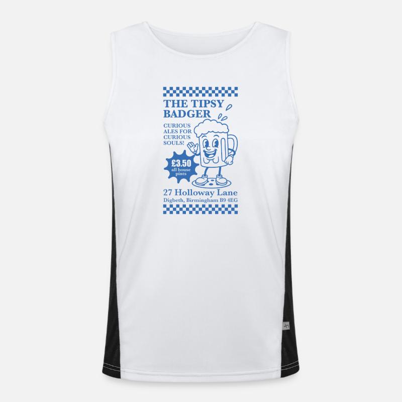 Das beschwipste Dachs-Maskottchen Funktionelles Kontrast-Tank Top für Männer 