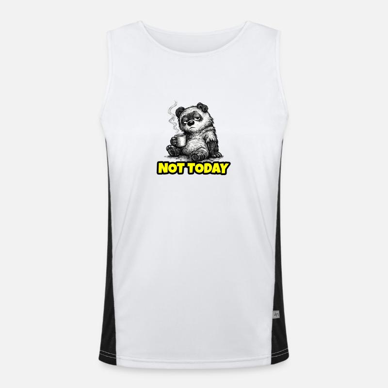 Not Today – Grumpy Bear Coffee (Sketch) Men's Functional Contrast Tank Top 