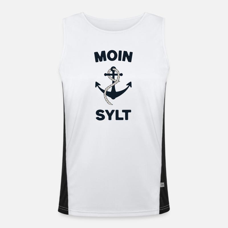 Moin Sylt – Conception d’ancres maritimes Débardeur respirant contrasté Homme 