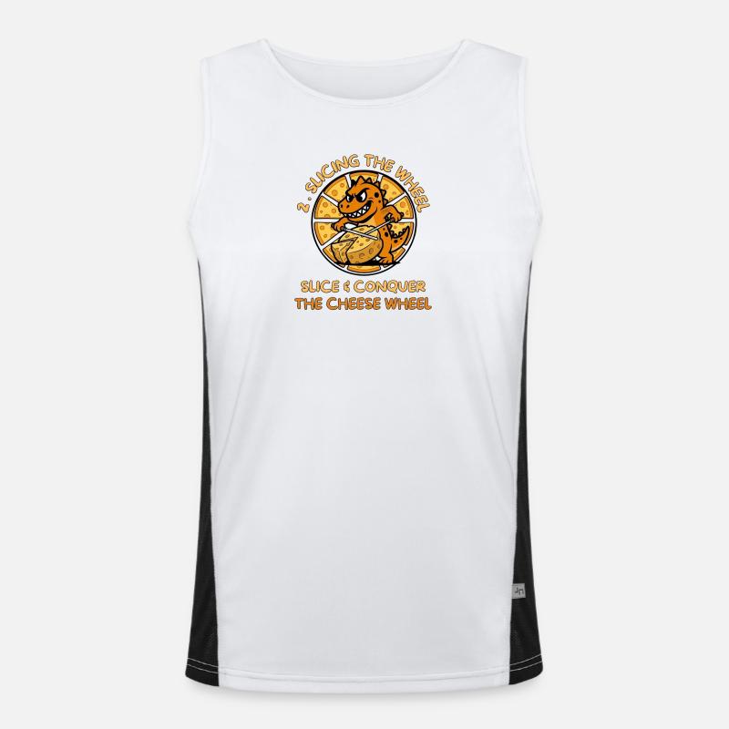 KäseDino: Slice & Conquer - Men's Functional Contrast Tank Top  - white/black