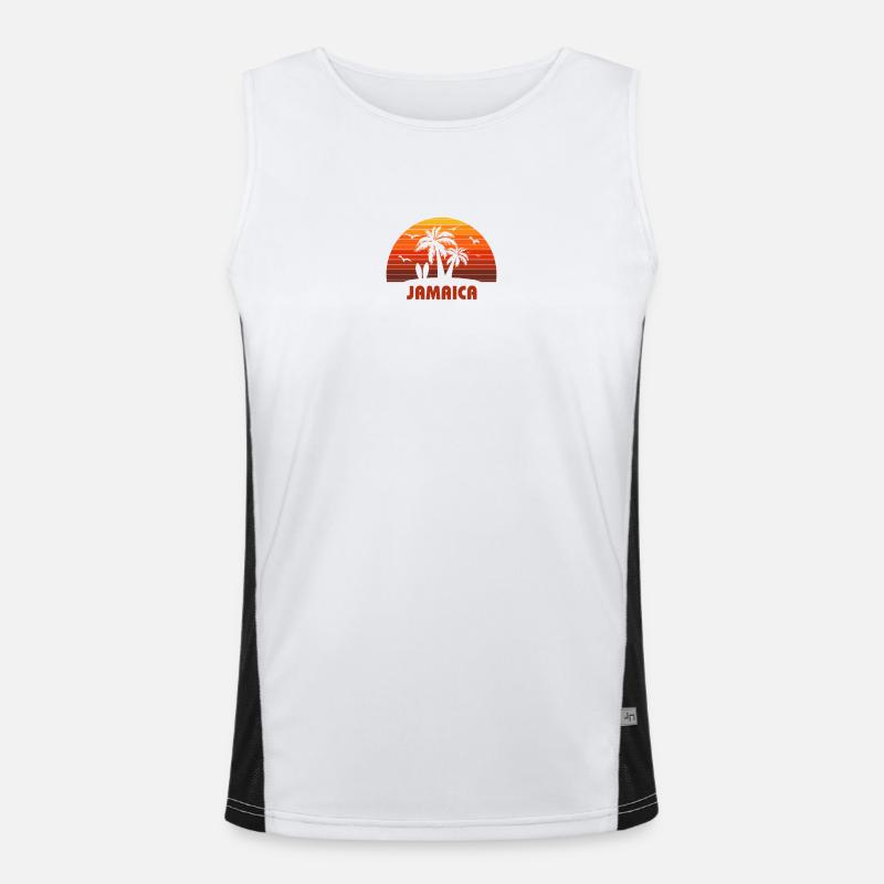 Cooles Jamaika Beach Sunset Souvenir Funktionelles Kontrast-Tank Top für Männer 