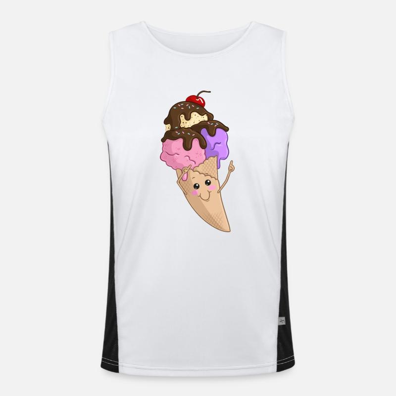 Eis in der Waffel Funktionelles Kontrast-Tank Top für Männer 