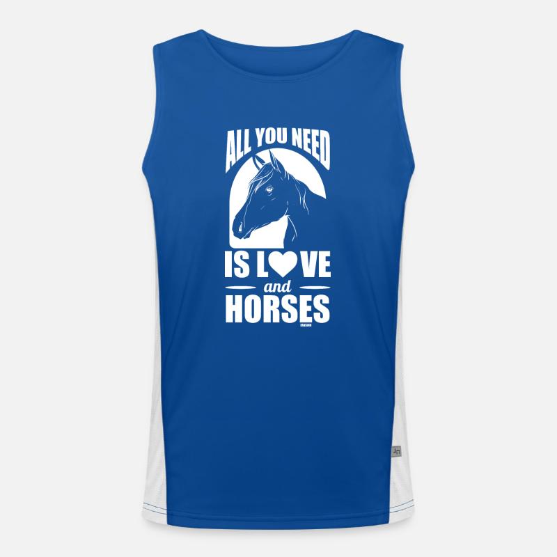 Liebe und Pferde Mädchen Kinder Geschenk Funktionelles Kontrast-Tank Top für Männer 