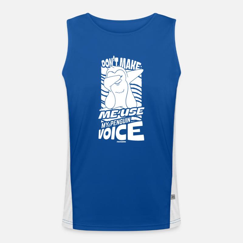 Don't Make Me Use My Penguin Voice Funktionelles Kontrast-Tank Top für Männer 