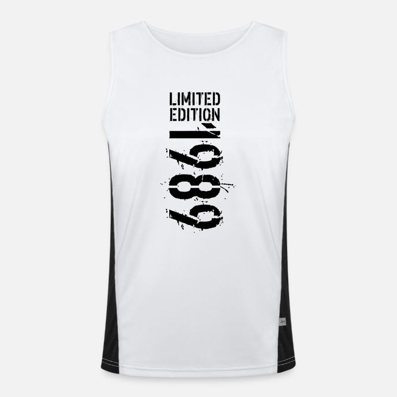 LIMITIERTE EDITION 1989 SCHWARZ Funktionelles Kontrast-Tank Top für Männer 