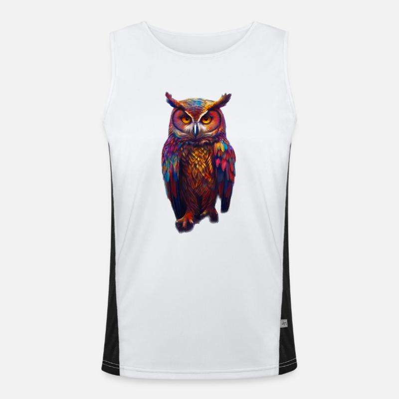 Bunte Eule Funktionelles Kontrast-Tank Top für Männer 