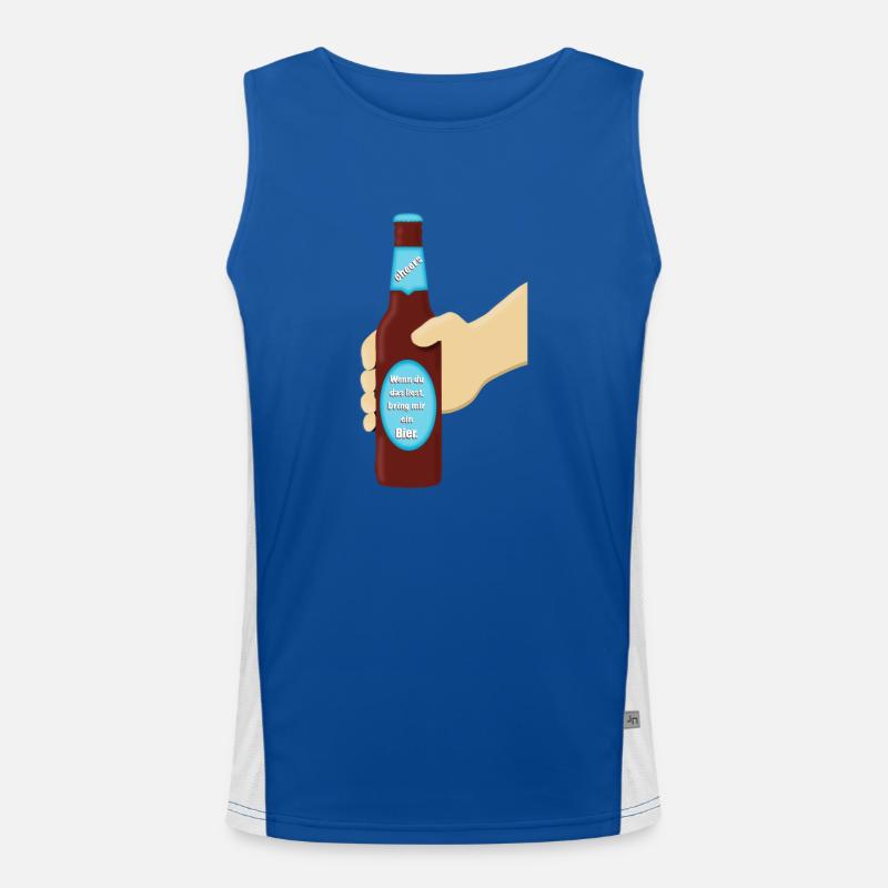 Bierflasche mit Hand Funktionelles Kontrast-Tank Top für Männer 