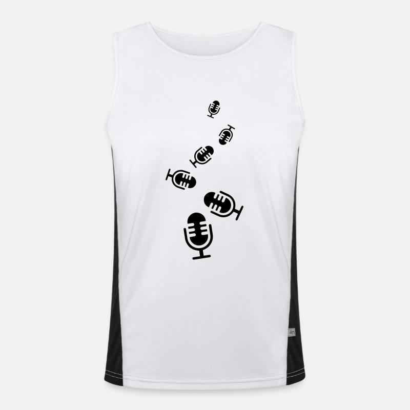 Microphone icon - Men's Functional Contrast Tank Top  - white/black