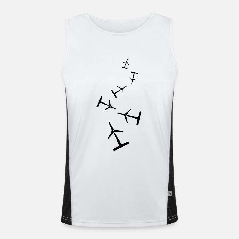 Windrad Silhouette Funktionelles Kontrast-Tank Top für Männer 