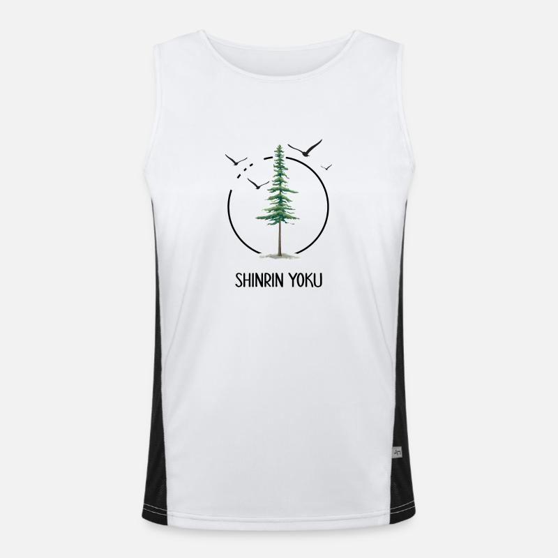 Bain de forêt forêt Shinrin Yoku Forest Walker Bain de forêt Débardeur respirant contrasté Homme 
