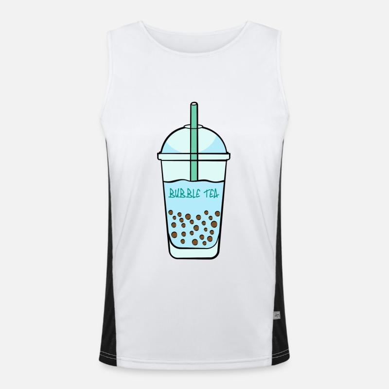 Ein plastik Becher Boba Tea Getränk Bubble Tea Funktionelles Kontrast-Tank Top für Männer 