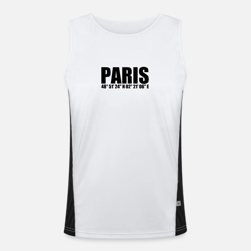Paris Coordinates - Men's Functional Contrast Tank Top  - white/black