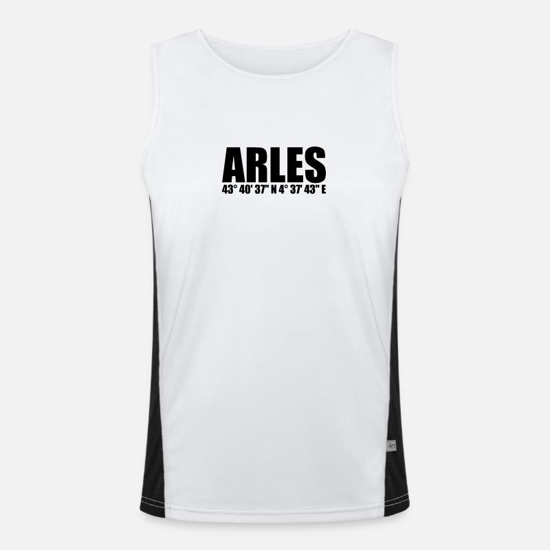 Arles coordinates - Men's Functional Contrast Tank Top  - white/black