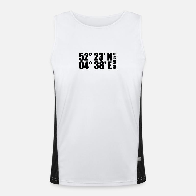 Haarlem coordinates - Men's Functional Contrast Tank Top  - white/black