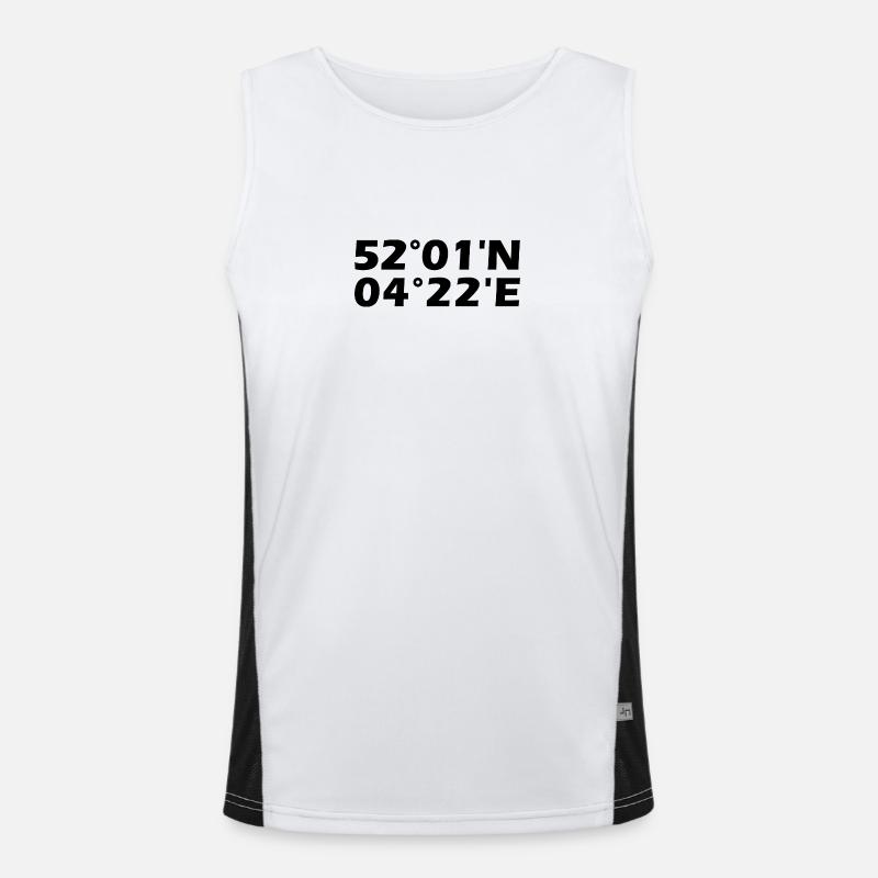 Delft coordinates - Men's Functional Contrast Tank Top - white/black
