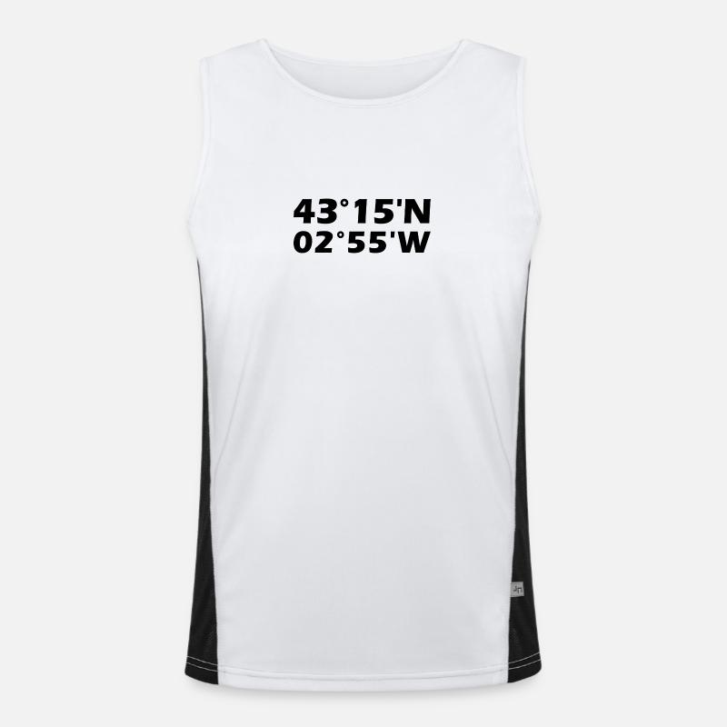 Bilbao coordinates - Men's Functional Contrast Tank Top  - white/black