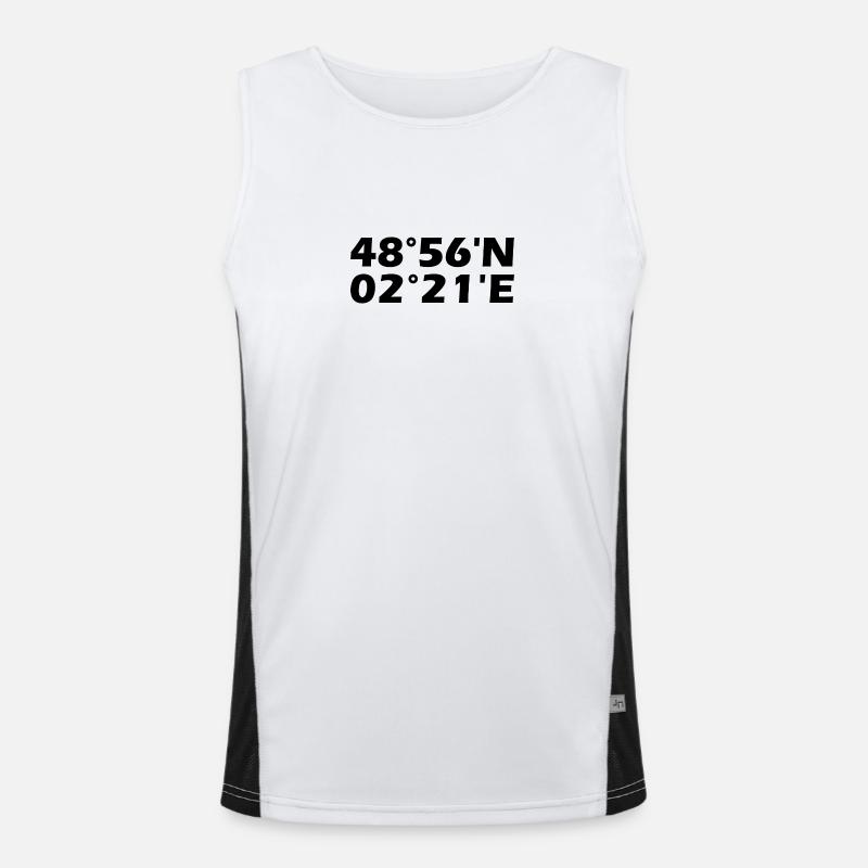 Saint-Denis coordinates - Men's Functional Contrast Tank Top  - white/black