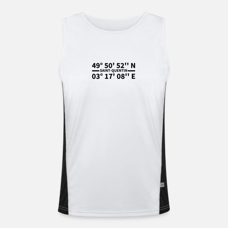 Saint-Quentin coordinates - Men's Functional Contrast Tank Top - white/black