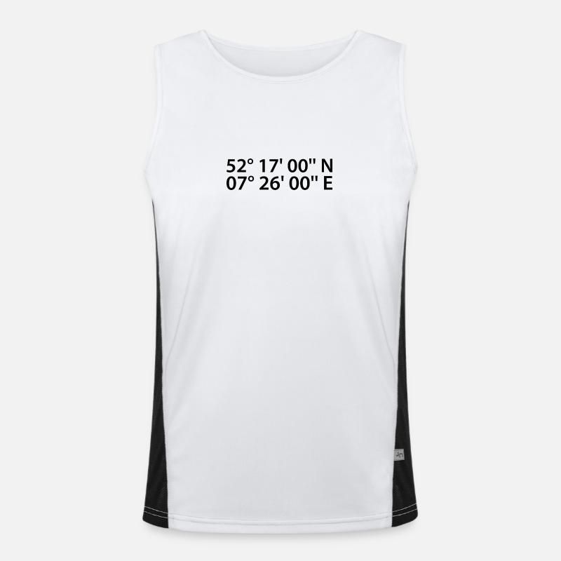 Rheine coordinates - Men's Functional Contrast Tank Top  - white/black