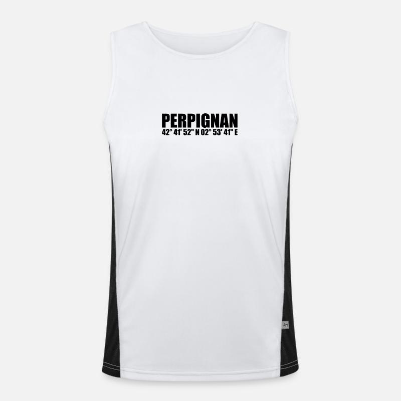 Perpignan coordinates - Men's Functional Contrast Tank Top  - white/black