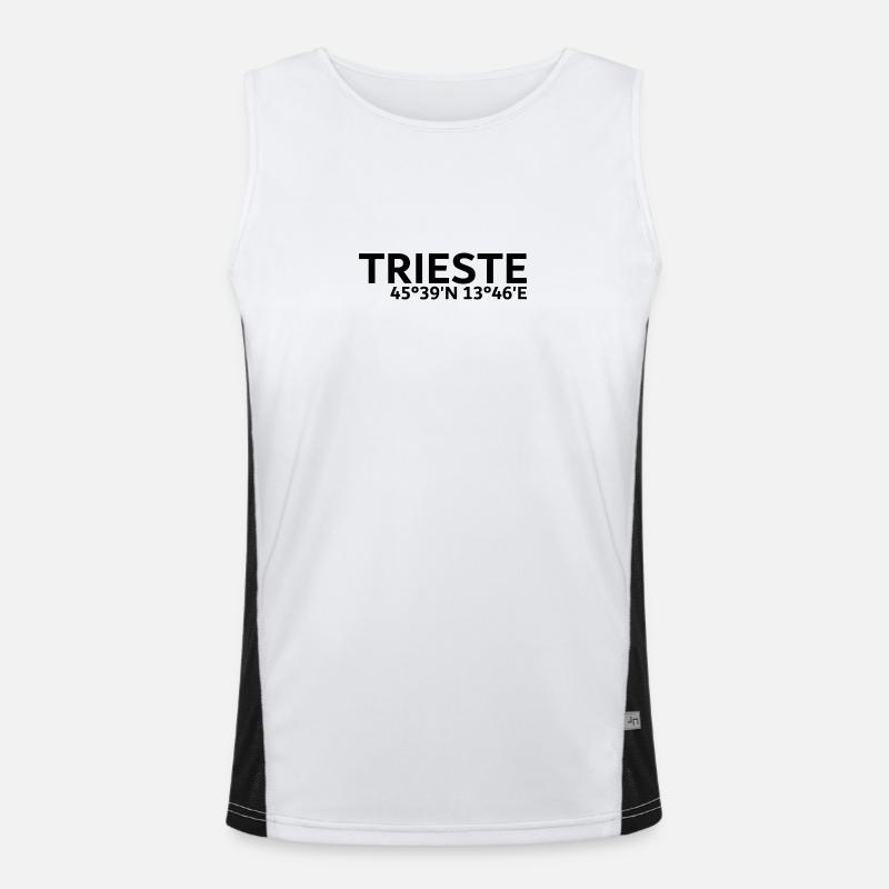 Trieste coordinates - Men's Functional Contrast Tank Top  - white/black