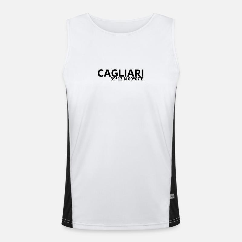 Cagliari coordinates - Men's Functional Contrast Tank Top - white/black