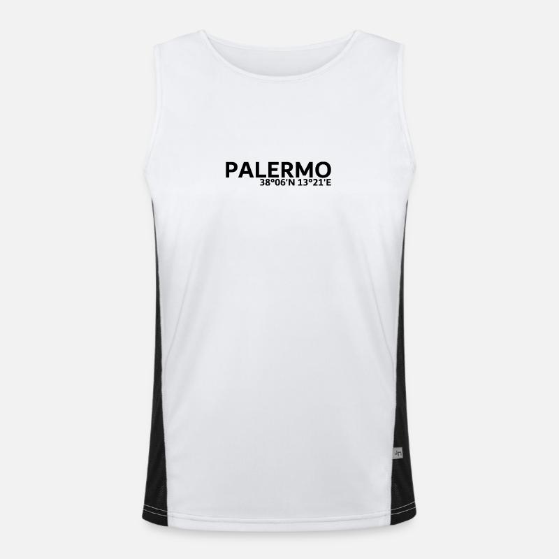 Palermo coordinates - Men's Functional Contrast Tank Top  - white/black