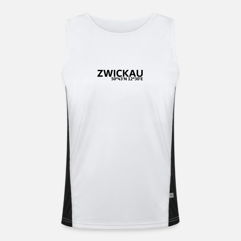 Zwickau coordinates - Men's Functional Contrast Tank Top - white/black