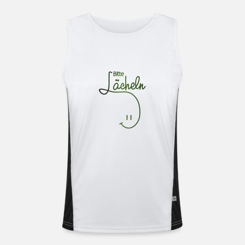 Bitte lächeln, please smile, smiley, Funktionelles Kontrast-Tank Top für Männer 