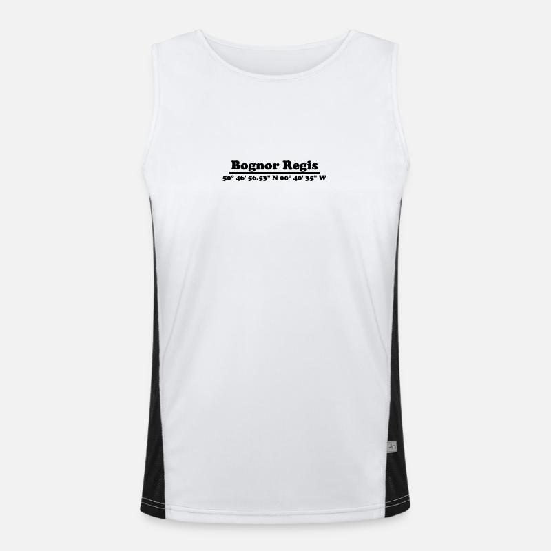 Bognor Regis Koordinaten Funktionelles Kontrast-Tank Top für Männer 