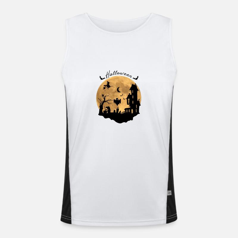 Haunted Halloween Night Men's Functional Contrast Tank Top 