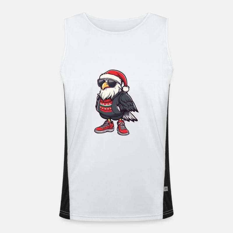 Eagle Christmas Comic Cool - Men's Functional Contrast Tank Top  - white/black