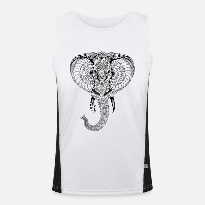 Stylized Elephant Men's Functional Contrast Tank Top 