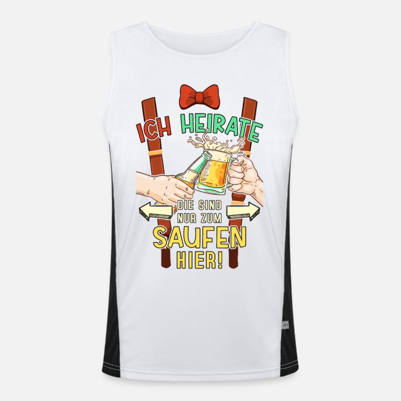 JGA Junggesellenabschied Bier Saufen Lustig Spruch Funktionelles Kontrast-Tank Top für Männer 