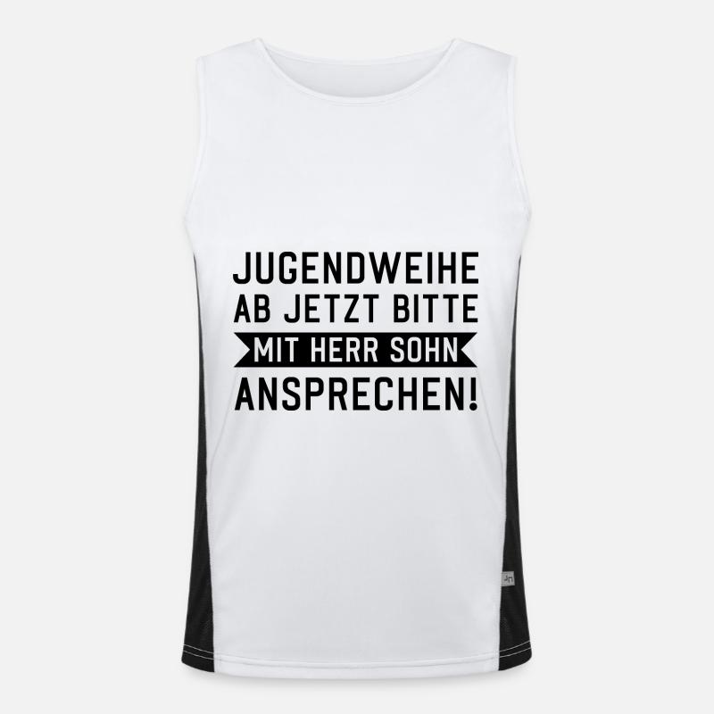 Jugendweihe ab jetzt bitte mit Herr Sohn anspreche Funktionelles Kontrast-Tank Top für Männer 
