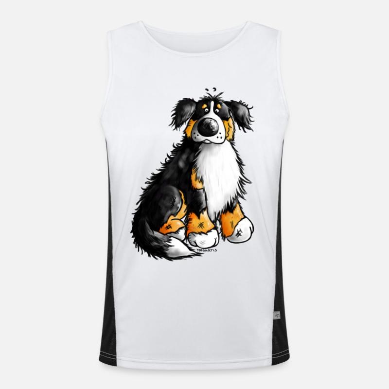 Berner Sennenhund - Bernese Mountain Dog Funktionelles Kontrast-Tank Top für Männer 