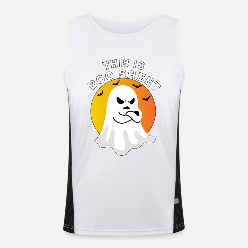 Halloween - Ghost this is boo sheet Funktionelles Kontrast-Tank Top für Männer 