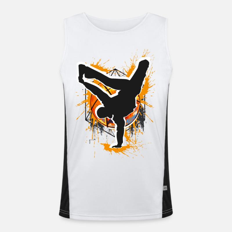 Breakdance - Breakdancer - Breakdancing - Bboy - Men's Functional Contrast Tank Top  - white/black