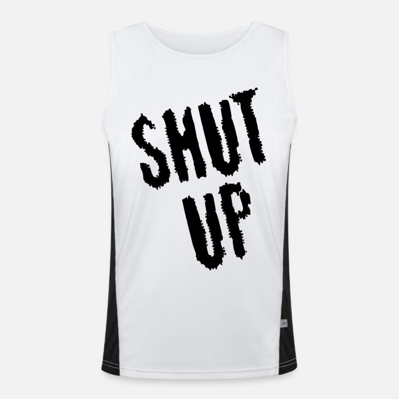 Sei still! (schwarz) Funktionelles Kontrast-Tank Top für Männer 