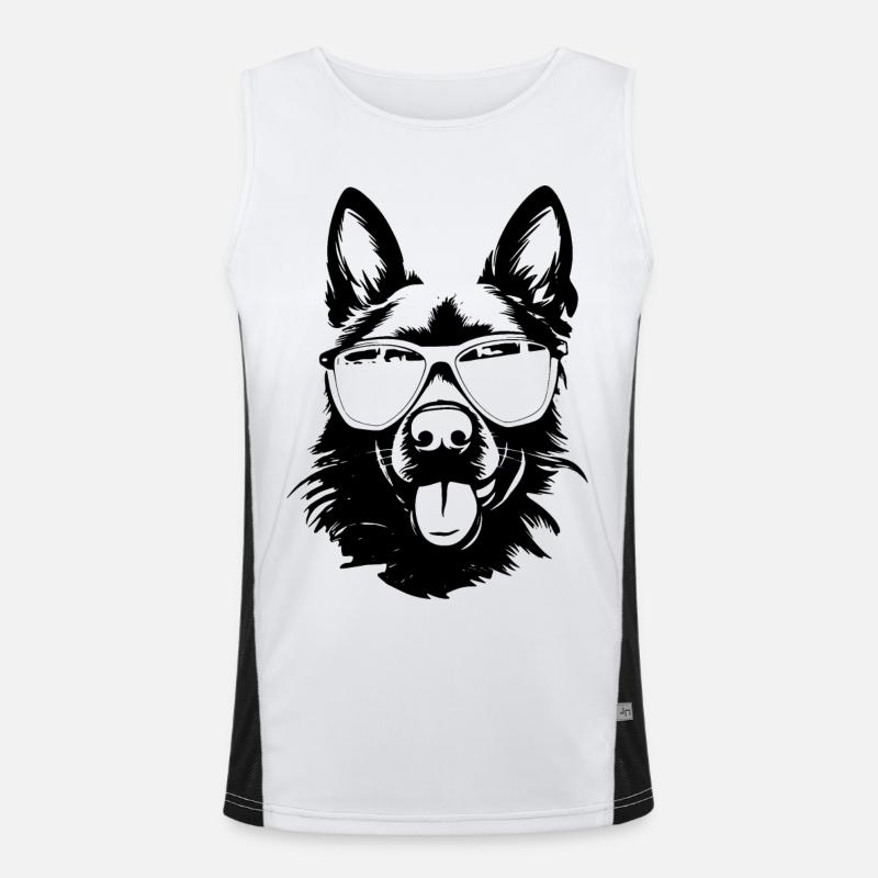 Cooler Schäferhund Funktionelles Kontrast-Tank Top für Männer 