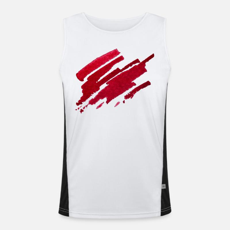 Farbe - Rot - Abstrakt Funktionelles Kontrast-Tank Top für Männer 