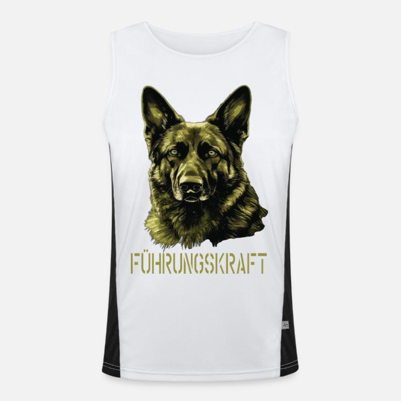 German Shepherd Executive German Shepherd - Men's Functional Contrast Tank Top  - white/black